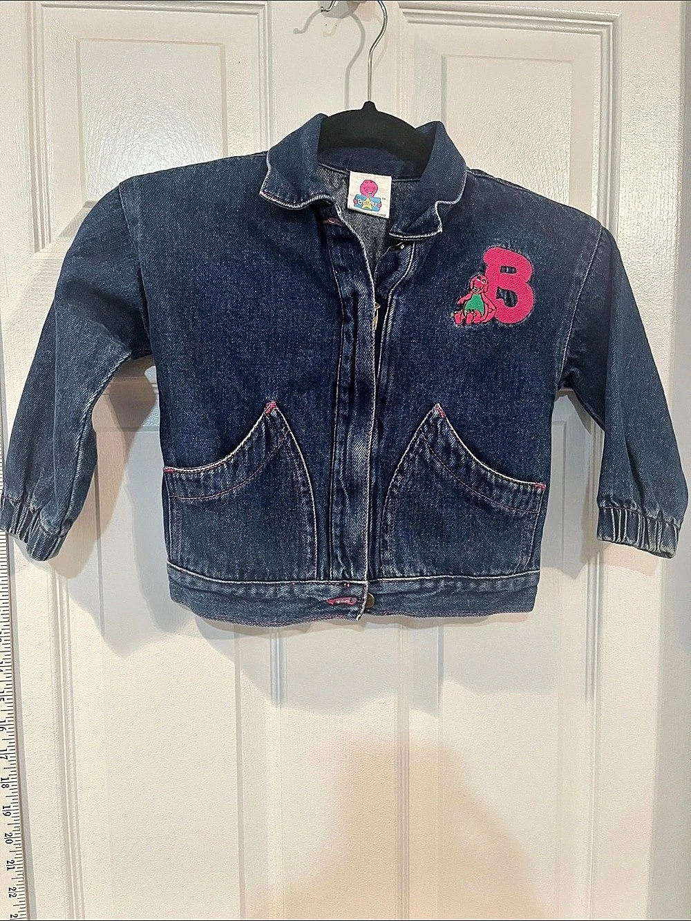 Barney Vintage 1992 Barney Embroidered Jean Jacket Size 5